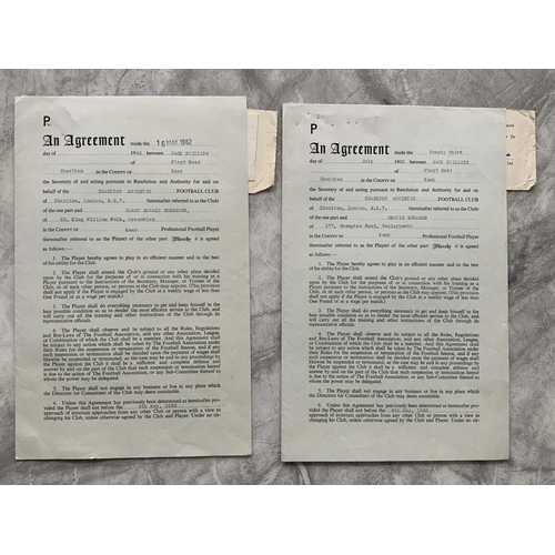 566 - Charlton 62/63 Football Contracts: Original contracts stating wages signed by club official and play... 