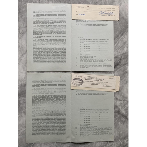 566 - Charlton 62/63 Football Contracts: Original contracts stating wages signed by club official and play... 