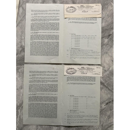 567 - Charlton 62/63 Football Contracts: Original contracts stating wages signed by club official and play... 