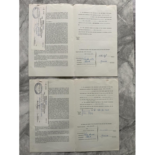 568 - Charlton 57/58 Football Contracts: Original contracts stating wages signed by club official and play... 