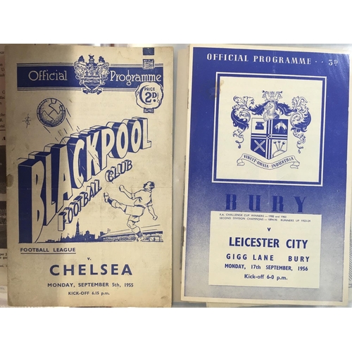 57 - 1950s Football Programmes: Folder with mainly mid to late 50s to include home matches for Wrexham Le... 