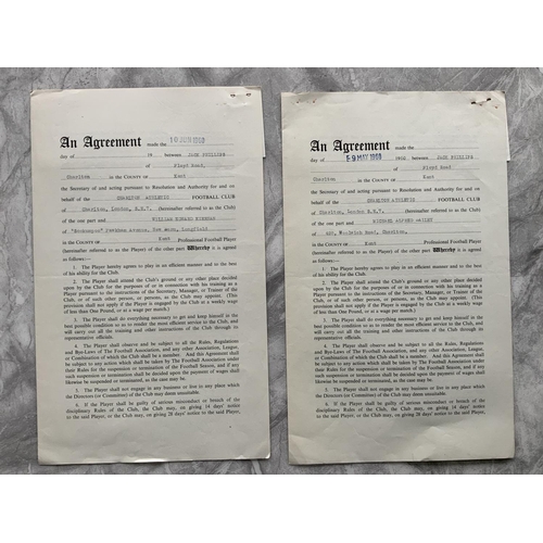 573 - Charlton 60/61 Football Contracts: Original contracts stating wages signed by club official and play... 