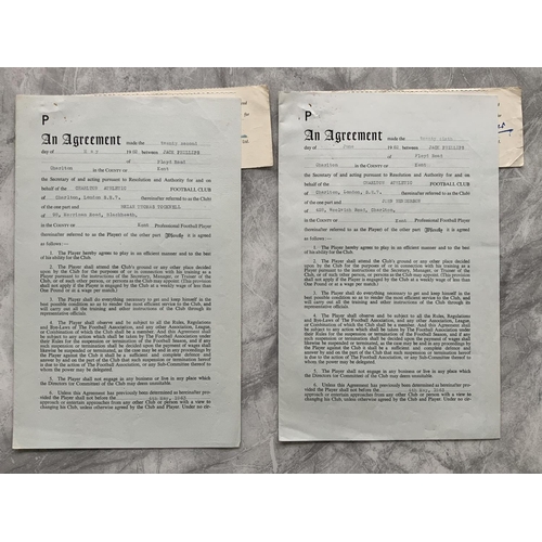 576 - Charlton 62/63 Football Contracts: Original contracts stating wages signed by club official and play... 