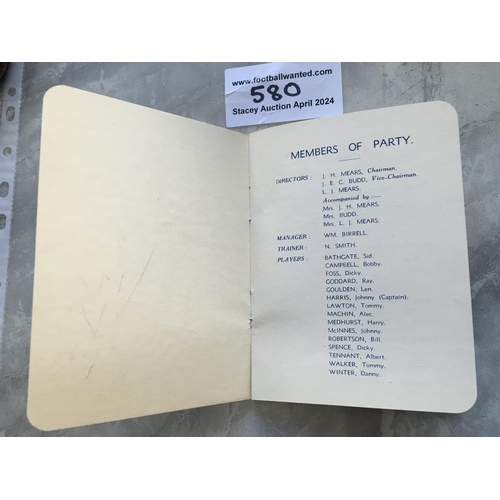 580 - 1947 Chelsea Tour To Sweden Football Itinerary: Good condition to include matches to be played, tour... 