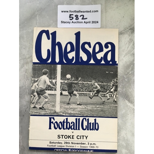 582 - 69/70 Chelsea v Stoke City Postponed Football Programme: Hard to obtain programme of the match dated... 