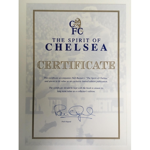 598 - Chelsea Spirit Of Chelsea Football Book: Large embossed blue book in excellent condition and fair co... 