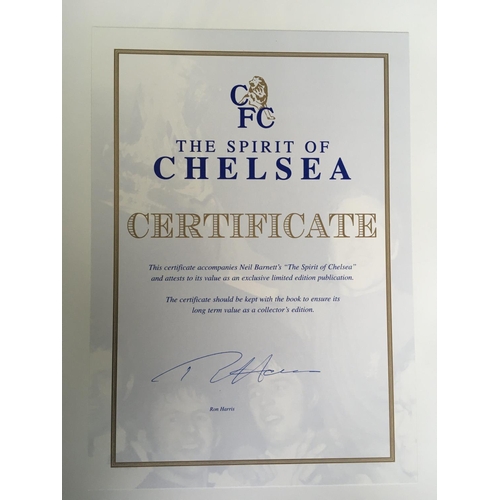 598 - Chelsea Spirit Of Chelsea Football Book: Large embossed blue book in excellent condition and fair co... 