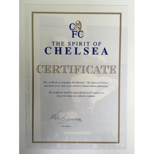 598 - Chelsea Spirit Of Chelsea Football Book: Large embossed blue book in excellent condition and fair co... 