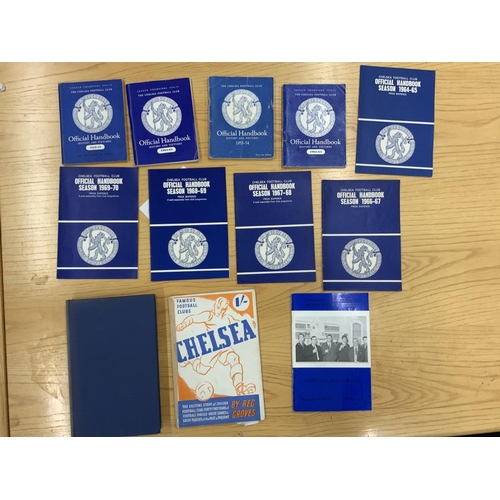 600A - Chelsea Football Handbooks: 53/54 58/59 then 7 from the 60s and supporters club handbook for 70/71. ... 