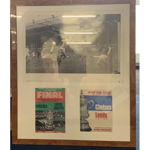 601 - Chelsea 1970 FA Cup Final Signed Football Display: Programmes for match at Wembley and replay framed... 