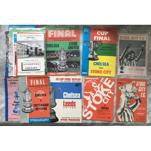 612 - Chelsea Away Cup Football Programmes: From the 60s and 70s in both League Cup and FA Cup. Includes 1... 