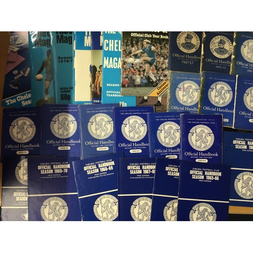 627 - Chelsea Football Handbooks: From the early 50s and with the exception of the first 4 all good. (27)