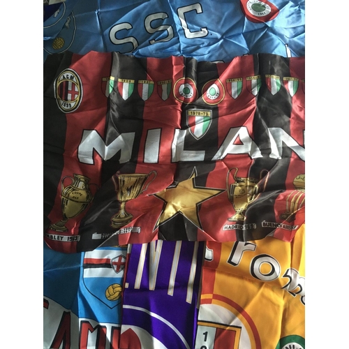 651 - Football Scarf + Flag Collection: Over 20 scarves which are often big European clubs with a couple o... 