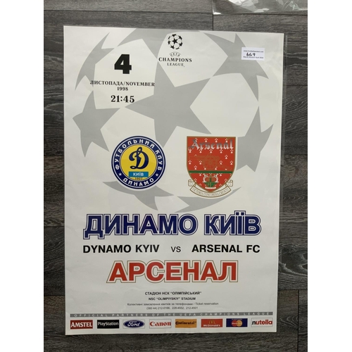 669 - 98/99 Dynamo Kiev v Arsenal Football Adverting Poster: Champions League large 84 x 59 cm original po... 