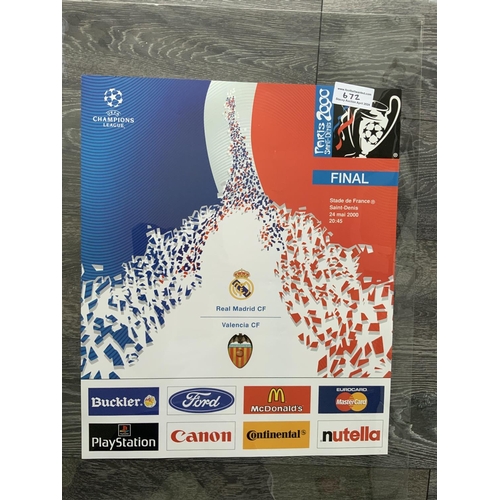 672 - 2000 Champions League Football Final Adverting Poster: Real Madrid v Valencia large 60 x 50 cm origi... 