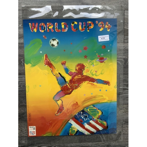 675 - 1994 USA Football World Cup Peter Max Advertising Poster: Original 71 x 56 cm poster with great desi... 