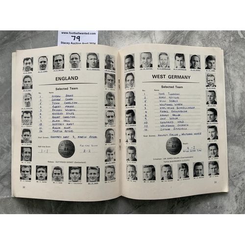 79 - 1966 World Cup Final Football Programme: Very good condition original programme with team line ups n... 