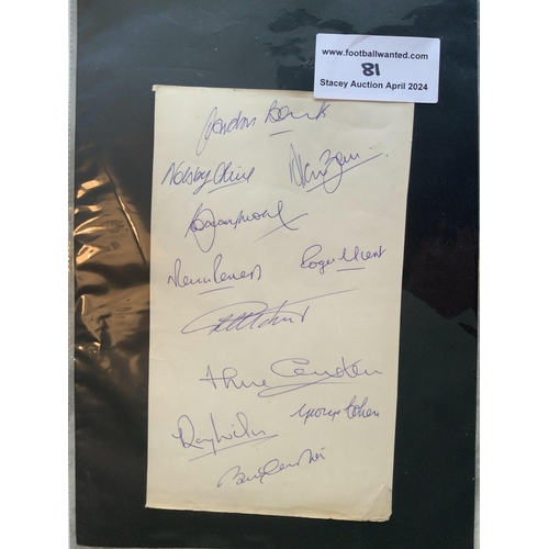 81 - 1966 England World Cup Winners Signed Autograph Page: Large page signed by the 11 that won the World... 