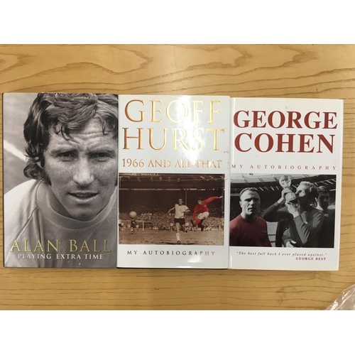 96A - England 1966 World Cup Player Signed Books: Autobiographies of Geoff Hurst and Alan Ball both undedi... 