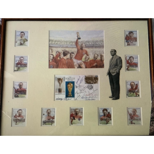 98 - England 1966 World Winners Fully Signed Framed Print: First day cover fully signed by all of the 11 ... 