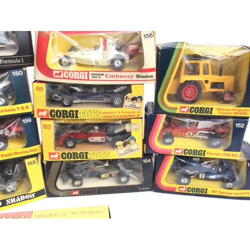 178 - A Collection of Boxed Corgi F1 Racing Cars. A Massey Ferguson Tractor. Etc.