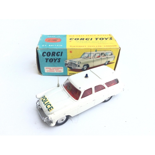 179 - 3 Boxed Corgi Vehicles. A Austin A.40 Saloon #216. A Ford Zephyr Motorway Patrol #429 and a Studebre... 