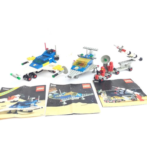 184 - 3 Built Lego Space Vehicles. 6890 (parts Missing) 918 and 897.