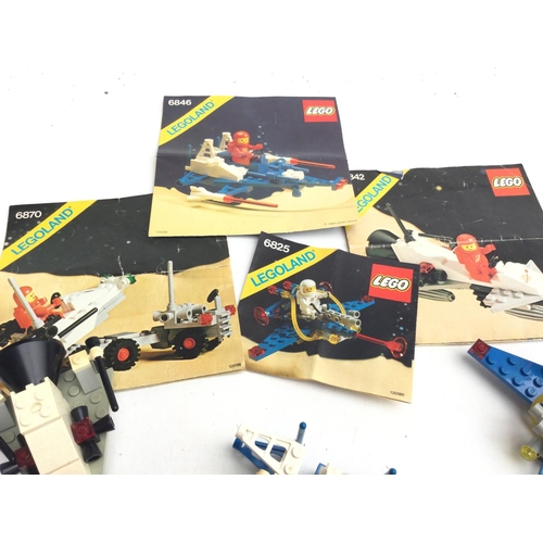 185 - A Collection of Vintage Lego Space Vehicles with Instructions.