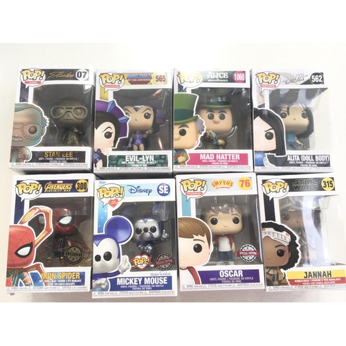 A collection of 8 boxed POP figures including one exclusive and two ...