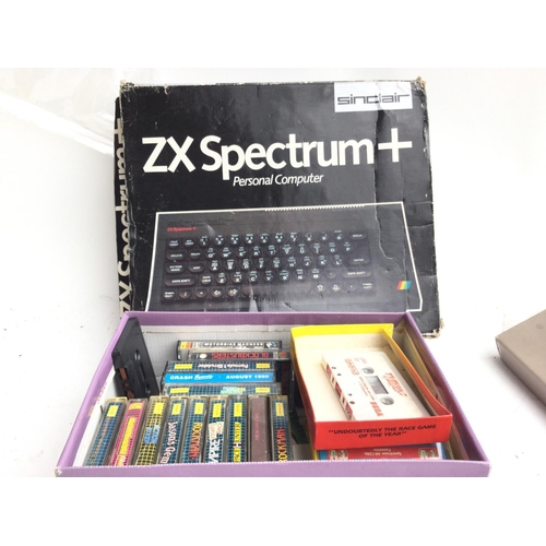 A Boxed Sinclair Spectrum+ and a Collection of Games.(2).