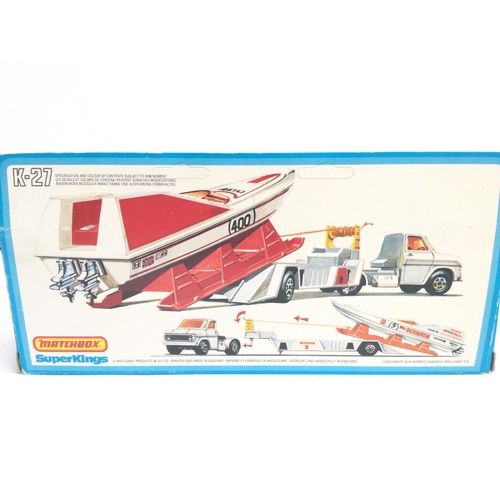 23 - A Boxed Matchbox Power Boat and Transporter. # K-27.