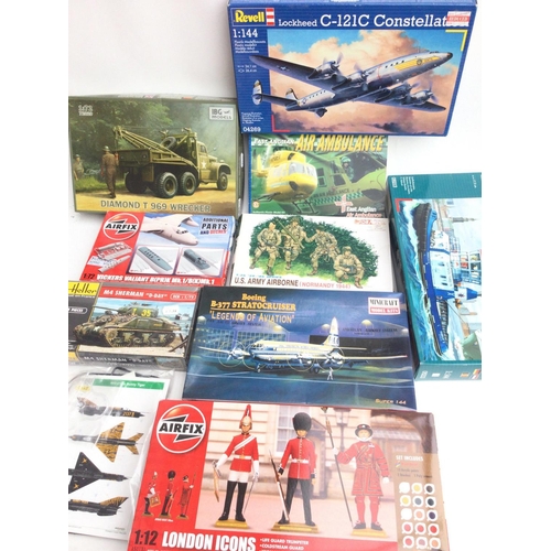 38 - A Box Containing Boxed Model Kits including Airfix. Dragon. Revell. Heller etc. No Reserve.