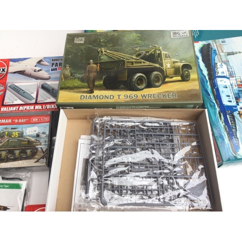 38 - A Box Containing Boxed Model Kits including Airfix. Dragon. Revell. Heller etc. No Reserve.