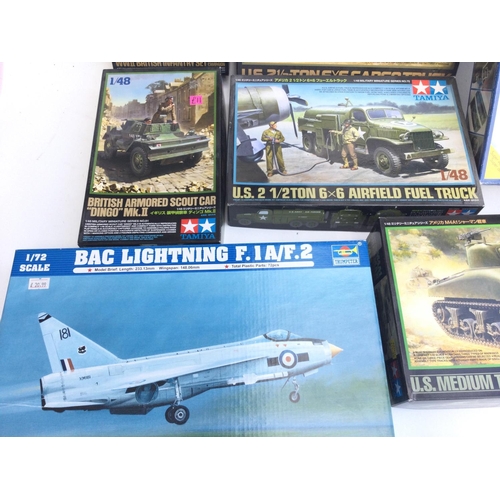 48 - A Collection of Boxed Model Kits including Tamiya. Trumpeter and Revell. No Reserve.