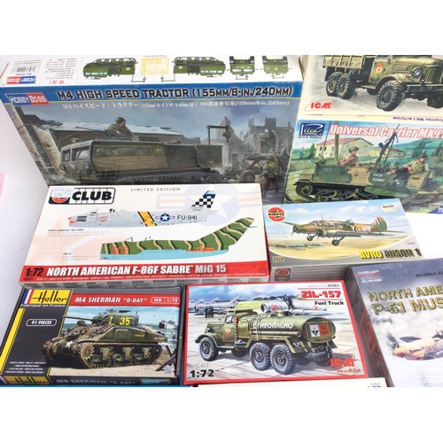 49 - A Collection of Boxed Model Kits Including Hobby Boss. Airfix. iCM and S&M Models.