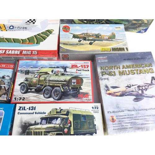 49 - A Collection of Boxed Model Kits Including Hobby Boss. Airfix. iCM and S&M Models.