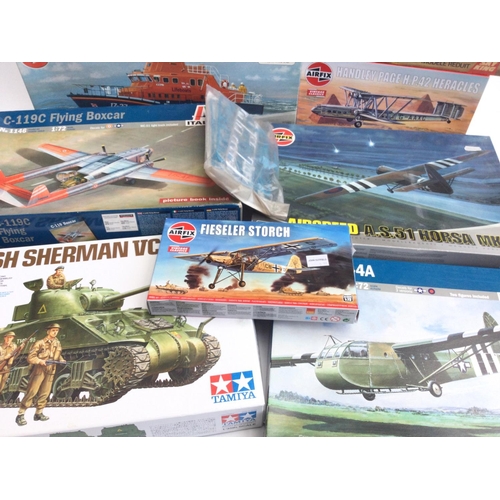 52 - A Collection of Boxed Model Kits Including Tamiya. italeri. Airfix.