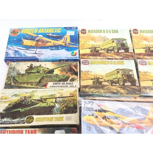 54 - A Collection of Airfix Model Kits Including. 7 Matador And 5.5 Gun. No Reserve.