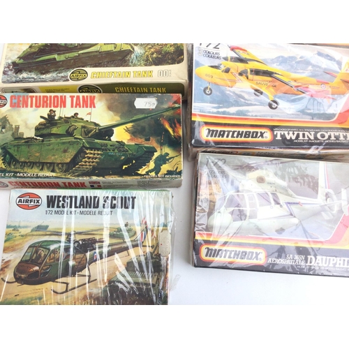 54 - A Collection of Airfix Model Kits Including. 7 Matador And 5.5 Gun. No Reserve.