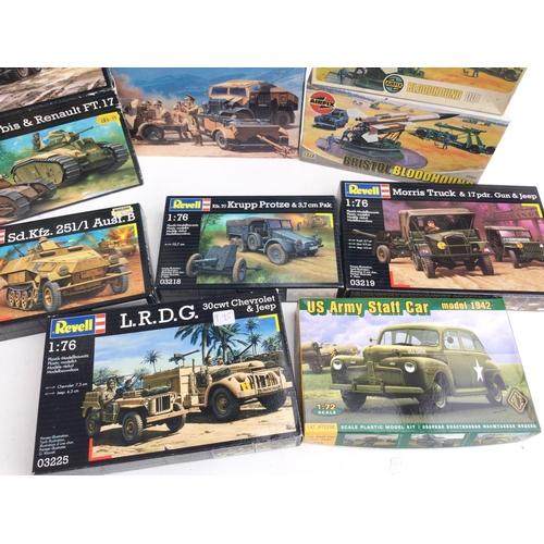 56 - A Collection of Various Model Kits By Revell. Airfix and Ace.