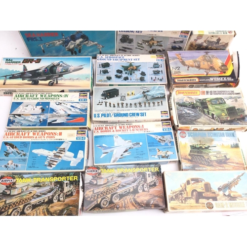 58 - A Box Containing a Collection of various Model Kits including Airfix. Hasegawa. Matchbox.