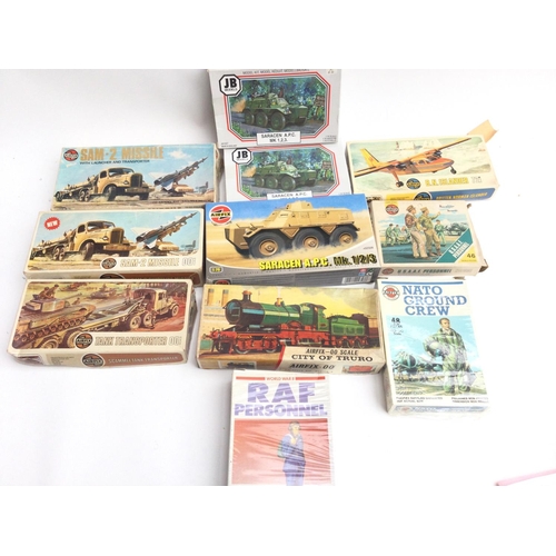 58 - A Box Containing a Collection of various Model Kits including Airfix. Hasegawa. Matchbox.