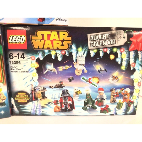 694 - 3 Boxed And Sealed Lego Advent Calendars. Lego City #6021. Star Wars #75056 and #75213. And a Nutcra... 