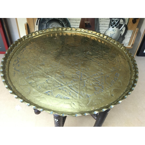 1347 - A Persian bobbin table. Approx 42cm high and 49cm wide.