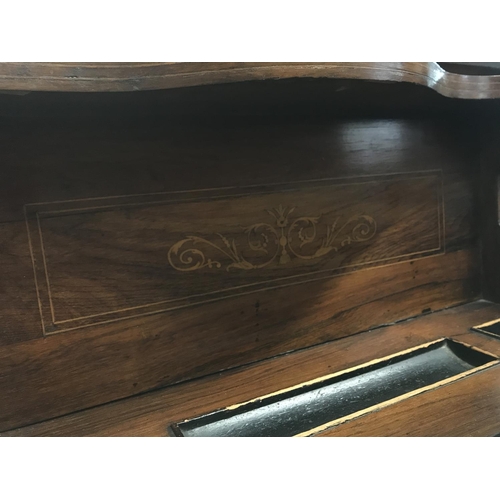 1360 - An Edwardian inlaid design rosewood writing desk , dimensions 48x52x98
