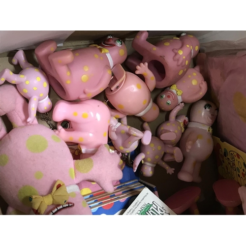 2084 - A Collection of vintage Mr Blobby merchandise including figures, swim ring etc
