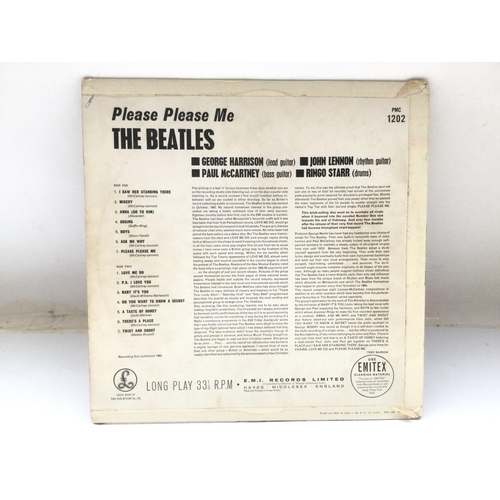 10 - A first UK pressing of The Beatles 'Please Please Me' LP in mono with black and gold centre labels, ... 