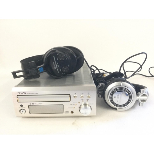 1162 - Two pairs of headphones comprising Technics and Sony examples plus a Denon CD receiver (3).