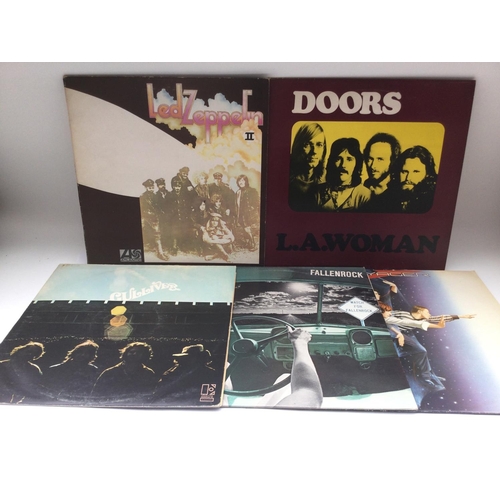 123 - Five rock LPs including an early UK pressing of 'Led Zeppelin II' with red/plum Atlantic labels, 'LA... 