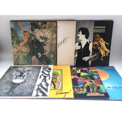 124 - Eight Santana LPs comprising 'Abraxas', 'The Third Album', 'Caravanserai' and others.
